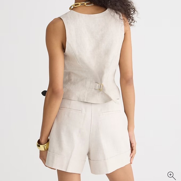J Crew Remi shorts stretch linen blend Style BP279 $98 Khaki Ladies Size 22 - Picture 2 of 14